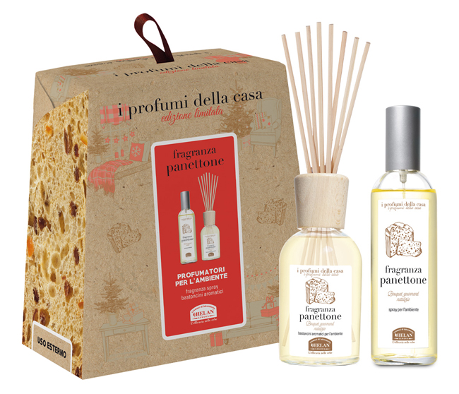 I PROFUMI DELLA CASA SET PANETTONE 1 SPRAY AMBIENTE 100 ML + BASTONCINI AROMATICI AMBIENTE 100 ML - Farmacia Murachelli Di Putelli dr. Giovanni