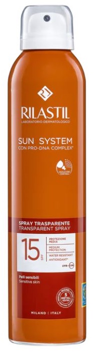 RILASTIL SUN SYSTEM TRANSPARENT SPRAY SPF15 200 ML - Farmacia Murachelli Di Putelli dr. Giovanni