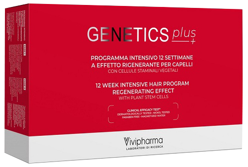 GENETICS PLUS PROGRAMMA INTENSIVO 12 SETTIMANE A EFFETTO RIGENERANTE PER CAPELLI CON CELLULE STAMINALI VEGETALI 14 FIALE 5 ML + 1 SPRAY 100 ML - Farmacia Murachelli Di Putelli dr. Giovanni