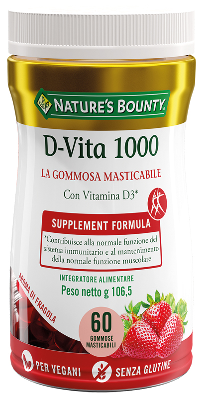 NATURE'S BOUNTY D VITA 1000 60 GOMMOSE MASTICABILI - Farmacia Murachelli Di Putelli dr. Giovanni
