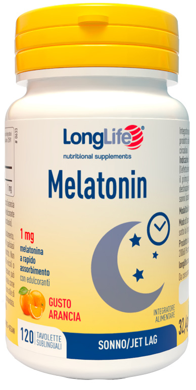 LONGLIFE MELATONIN 1 MG GUSTO ARANCIA 120 TAVOLETTE SUBLINGUALI - Farmacia Murachelli Di Putelli dr. Giovanni