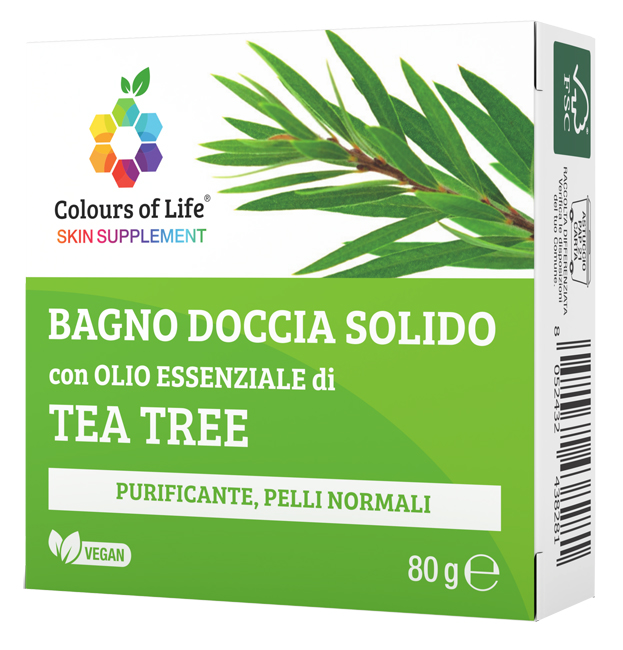 COLOURS OF LIFE TEA TREE BAGNO DOCCIA SOLIDO 80 G - Farmacia Murachelli Di Putelli dr. Giovanni