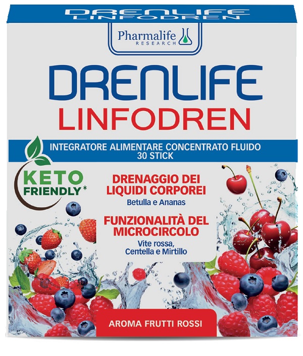 DRENLIFE LINFODREN FRUTTI ROSSI 30 STICK DA 10 ML - Farmacia Murachelli Di Putelli dr. Giovanni