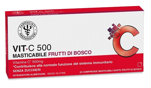 LFP VIT C 500 MASTICABILE FRUTTI ROSSI 20 COMPRESSE MASTICABILI DA 1,65 G - Farmacia Murachelli Di Putelli dr. Giovanni
