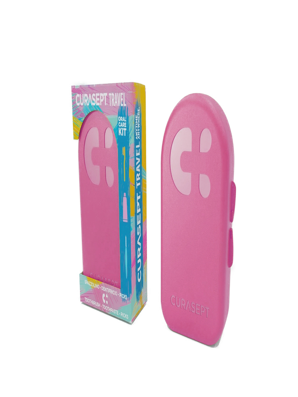 CURASEPT TRAVEL FUXIA 1 SPAZZOLINO + 1 DENTIFRICIO 20 ML + 3 PICKS - Farmacia Murachelli Di Putelli dr. Giovanni