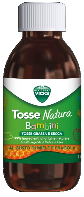 VICKS TOSSE NATURA BAMBINI TOSSE GRASSA E SECCA GUSTO MIELE E FRAGOLA 140 ML - Farmacia Murachelli Di Putelli dr. Giovanni