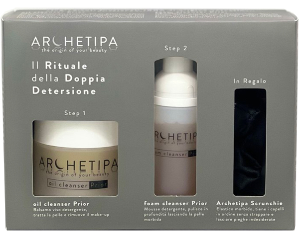 ARCHETIPA KIT RITUALE DOPPIA DETERSIONE CONTENENTE 1 ARCHETIPA OIL CLEANSER PRIOR 50 ML + 1 ARCHETIPA FOAM CLEANSER PRIOR 50 ML + 1 ELASTICO PER CAPELLI - Farmacia Murachelli Di Putelli dr. Giovanni