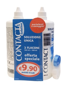 CONTACTA SOLUZIONE 2 FLACONI DA 360 ML + PORTALENTI IN OMAGGIO - Farmacia Murachelli Di Putelli dr. Giovanni