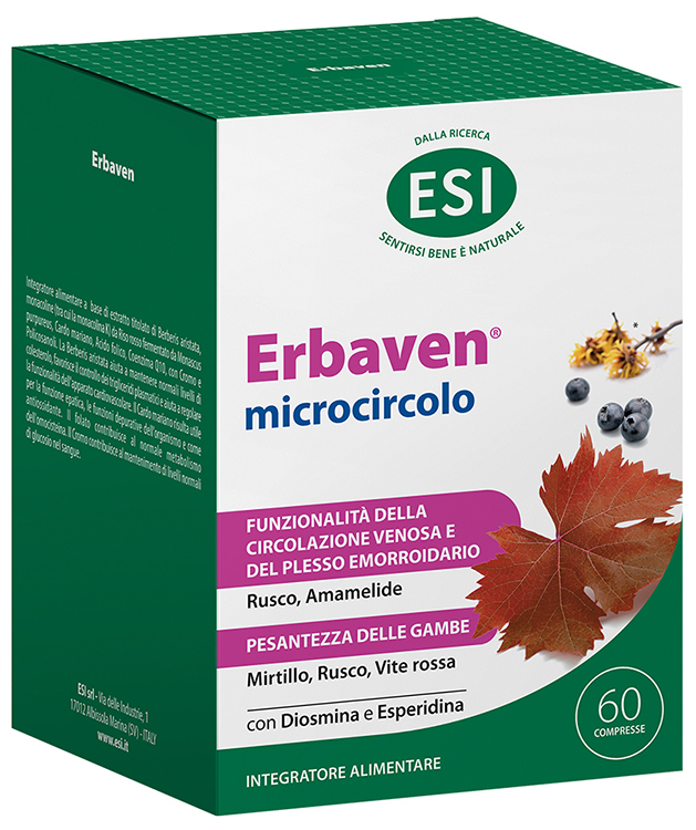 ESI ERBAVEN MICROCIRCOLO 60 COMPRESSE SENZA GLUTINE - Farmacia Murachelli Di Putelli dr. Giovanni
