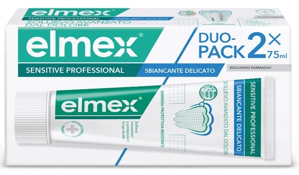 ELMEX SENSITIVE PROFESSIONAL WHITENING DENTIFRICIO DUO PACK 2 TUBI DA 75 ML - Farmacia Murachelli Di Putelli dr. Giovanni