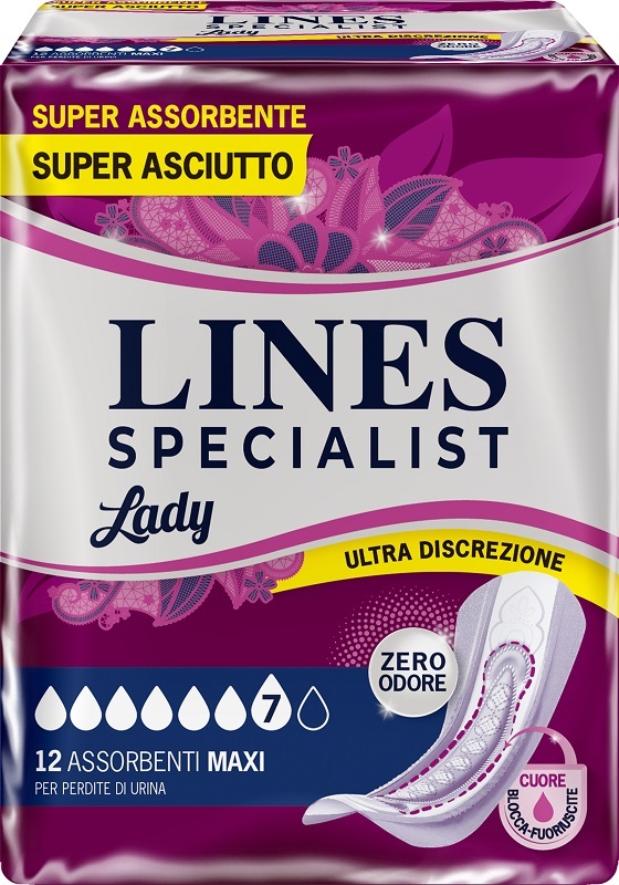 ASSORBENTI PER INCONTINENZA LINES SPECIALIST LADY 12 PEZZI - Farmacia Murachelli Di Putelli dr. Giovanni