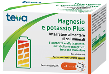 MAGNESIO POTASSIO PLUS TEVA 24 BUSTINE SENZA ZUCCHERI AROMA AGRUMI - Farmacia Murachelli Di Putelli dr. Giovanni
