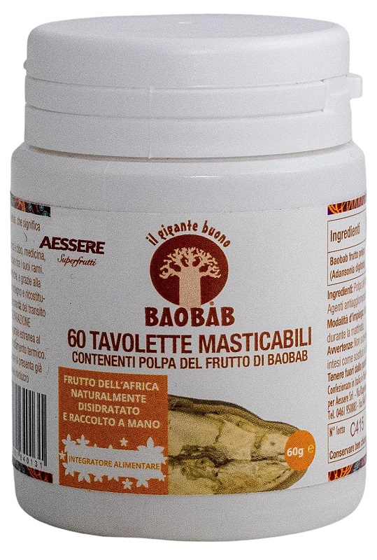 BAOBAB AESSERE 60 TAVOLETTE MASTICABILI - Farmacia Murachelli Di Putelli dr. Giovanni