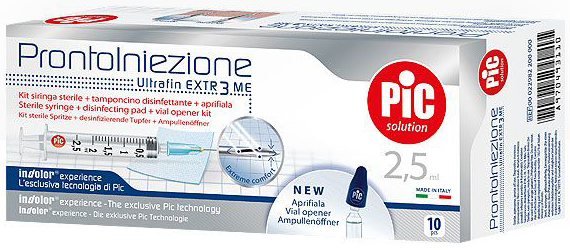 SIRINGA PIC SOLUTION PRONTO INIEZIONE 2,5 ML AGO GAUGE 23 1 1/4 10 PEZZI - Farmacia Murachelli Di Putelli dr. Giovanni
