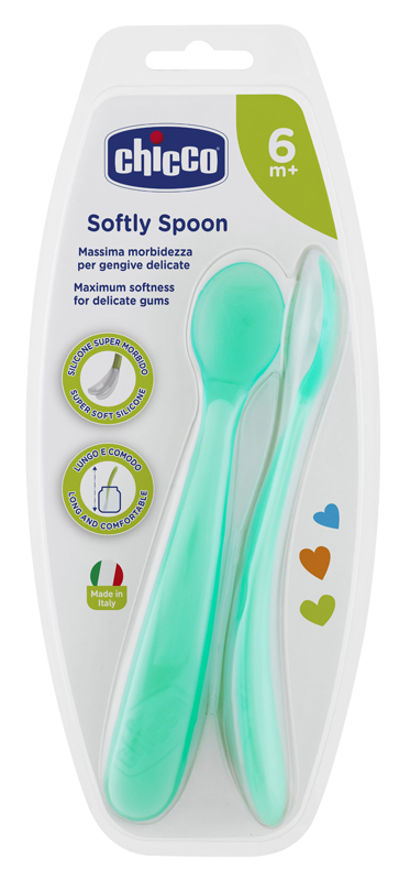 CHICCO CUCCHIAIO SILICONE MASCHILE BI PACK 6M+ - Farmacia Murachelli Di Putelli dr. Giovanni