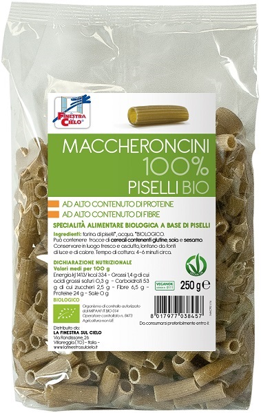LA FINESTRA SUL CIELO MACCHERONCINI PISELLI 100% BIO 250 G - Farmacia Murachelli Di Putelli dr. Giovanni