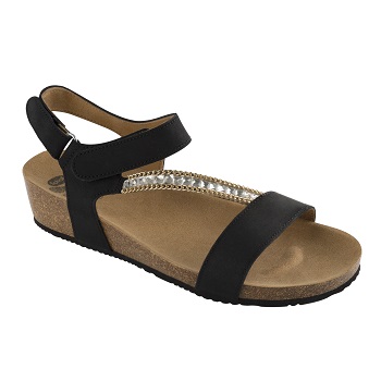 SBRILLI NUBUCK + ORNAMENT BEADS WOMENS BLACK 36 - Farmacia Murachelli Di Putelli dr. Giovanni