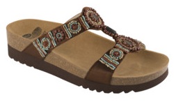 BOGOTA' WEDGE SATIN+BEADS WOMENS BROWN 37 - Farmacia Murachelli Di Putelli dr. Giovanni