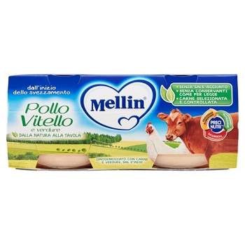 MELLIN OMOGENEIZZATO POLLO VITELLO CON VERDURE 2 X 80 G - Farmacia Murachelli Di Putelli dr. Giovanni