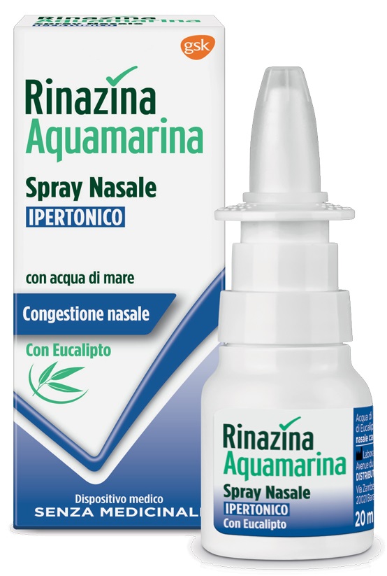 RINAZINA AQUAMARINA SPRAY NASALE IPERTONICO CON EUCALIPTO 20 ML - Farmacia Murachelli Di Putelli dr. Giovanni