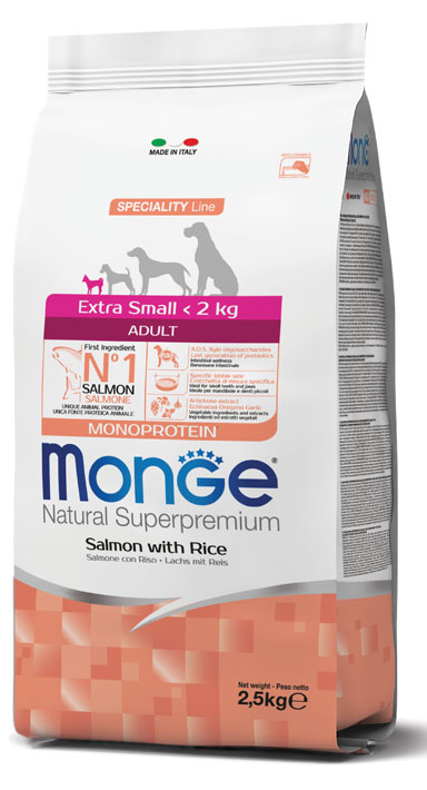 MONGE EXTRA SMALL ADULT SALMONE & RISO 800 G - Farmacia Murachelli Di Putelli dr. Giovanni