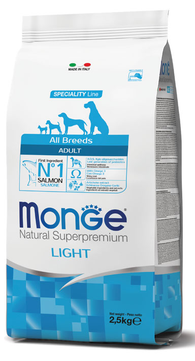 MONGE ALL BREEDS ADULT LIGHT SALMONE & RISO 2500 G - Farmacia Murachelli Di Putelli dr. Giovanni