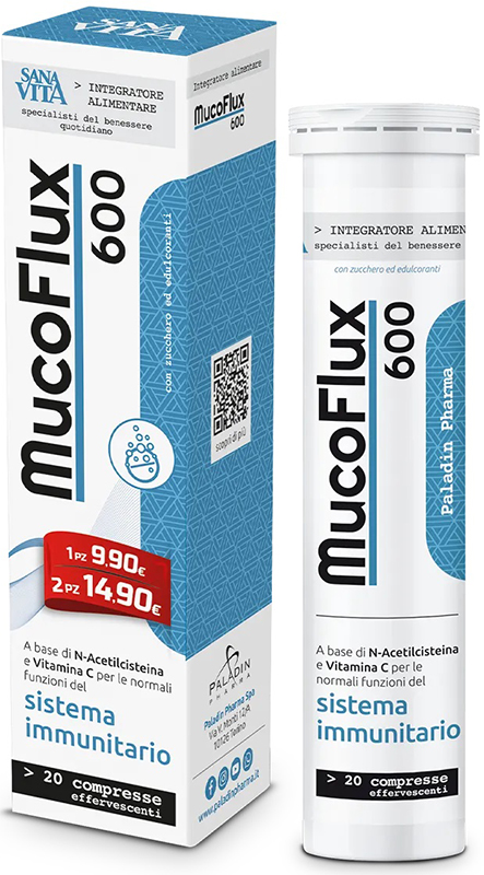 SANAVITA MUCOFLUX 600 20 CAPSULE EFFERVESCENTI - Farmacia Murachelli Di Putelli dr. Giovanni