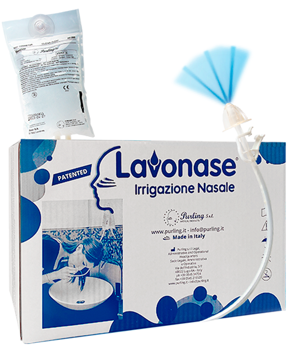 LAVONASE 2 BLISTER STERILI + 10 SACCHE SOLUZIONE FISIOLOGICAPER LAVAGGI NASALI + 1 CLAMP + 1 VENTOSA - Farmacia Murachelli Di Putelli dr. Giovanni