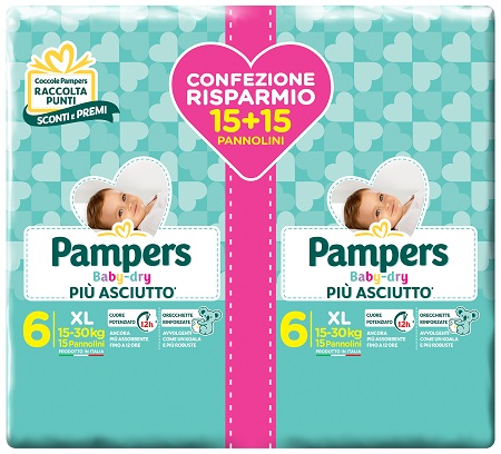 PAMPERS BABY DRY DUO DWCT XL 30 PEZZI - Farmacia Murachelli Di Putelli dr. Giovanni