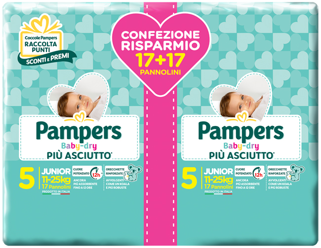 PAMPERS BABY DRYDUO DWCT JUNIOR X 34 PEZZI - Farmacia Murachelli Di Putelli dr. Giovanni