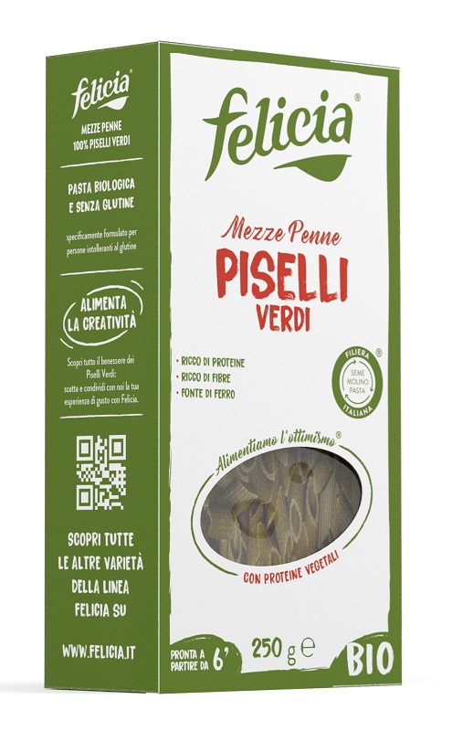 FELICIA BIO MEZZE PENNE PISELLI VERDI 250 G - Farmacia Murachelli Di Putelli dr. Giovanni