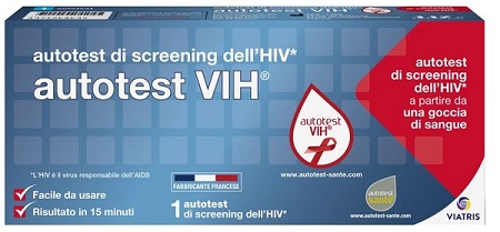 AUTOTEST VIH SCREENING DELL'HIV CONTIENE 1 AUTOTEST + SOLUZIONE + BISTURI + CEROTTO + GARZA + SALVIETTA DISINFETTANTE - Farmacia Murachelli Di Putelli dr. Giovanni