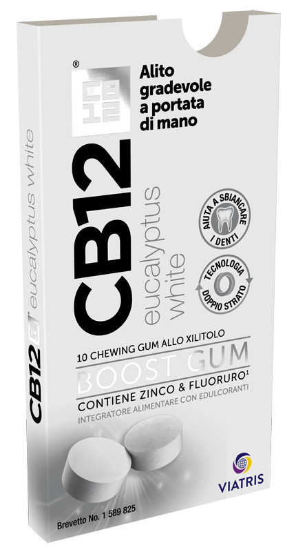 CB12 BOOST EUCALYPTUS WHITE 10 CHEWING GUM - Farmacia Murachelli Di Putelli dr. Giovanni