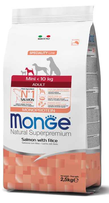 MONGE MINI ADULT SALMONE & RISO 7500 G - Farmacia Murachelli Di Putelli dr. Giovanni