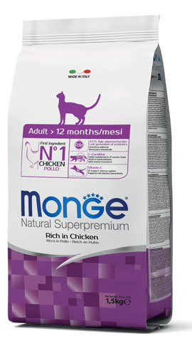 MONGE NATURAL SUPERPREMIUM SECCO GATTO ADULT CAT 1,5 KG - Farmacia Murachelli Di Putelli dr. Giovanni