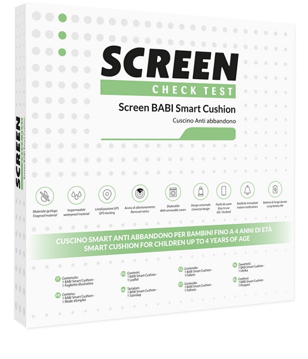 SCREEN BABI SMART CUSHION CUSCINO ANTIABBANDONO SEGGIOLINO AUTO CON ALLARME SONORO SU APP - Farmacia Murachelli Di Putelli dr. Giovanni