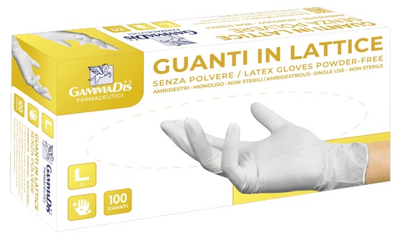 GUANTI LATTICE CON POLVERE MEDIUM 100 PEZZI GAMMADIS - Farmacia Murachelli Di Putelli dr. Giovanni