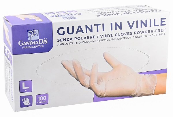 GUANTI VINILE SENZA POLVERE LARGE 100 PEZZI GAMMADIS - Farmacia Murachelli Di Putelli dr. Giovanni
