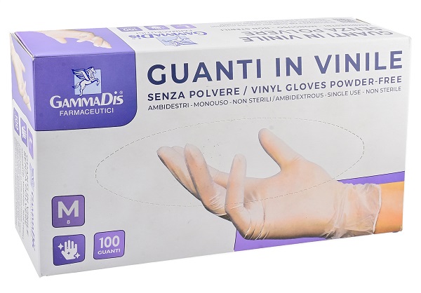 GUANTI VINILE SENZA POLVERE MEDIUM 100 PEZZI GAMMADIS - Farmacia Murachelli Di Putelli dr. Giovanni