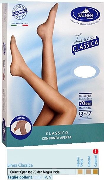 SAUBER COLLANT OPEN TOE MAGLIA LISCIA 70 DEN COLORE NEUTRO BEIGE TAGLIA 2 LINEA CLASSICA - Farmacia Murachelli Di Putelli dr. Giovanni