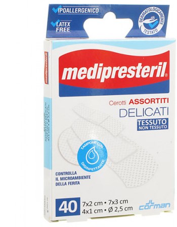 MEDIPRESTERIL CEROTTI DELICATI ASSORTITI 4 FORMATI 40 PEZZI - Farmacia Murachelli Di Putelli dr. Giovanni