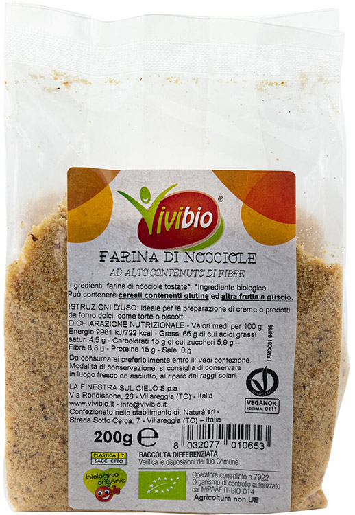 FARINA DI NOCCIOLE VIVIBIO 200 G - Farmacia Murachelli Di Putelli dr. Giovanni