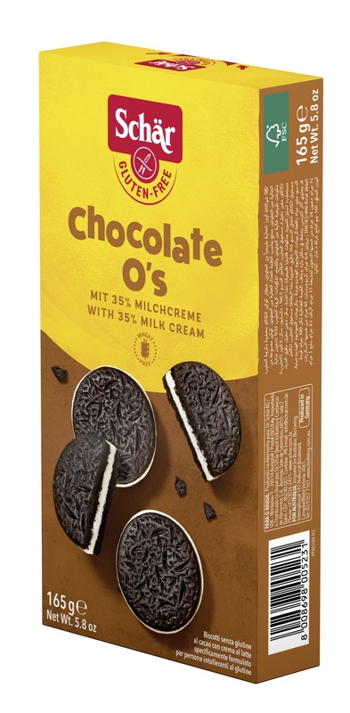 SCHAR CHOCOLATE O'S BISCOTTI AL CACAO CON CREMA AL LATTE 165 G - Farmacia Murachelli Di Putelli dr. Giovanni