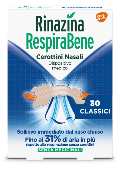 RINAZINA RESPIRABENE CEROTTI NASALI CLASSICI CARTON 30 PEZZI - Farmacia Murachelli Di Putelli dr. Giovanni