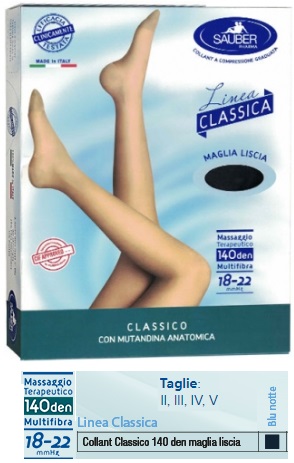 SAUBER CLASSICO COLLANT 140 DENARI MAGLIA LISCIA BLU NOTTE 3 - Farmacia Murachelli Di Putelli dr. Giovanni