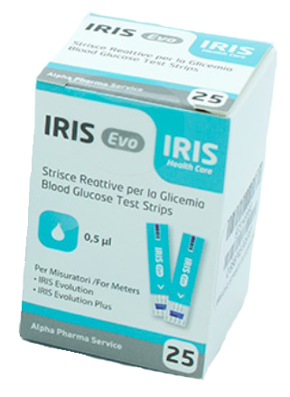 STRISCE MISURAZIONE GLICEMIA IRIS EVO 25 PEZZI - Farmacia Murachelli Di Putelli dr. Giovanni