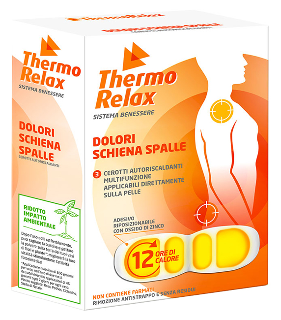 THERMORELAX CEROTTO AUTORISCALDANTE DOLORE SCHIENA/SPALLE 3 PEZZI - Farmacia Murachelli Di Putelli dr. Giovanni