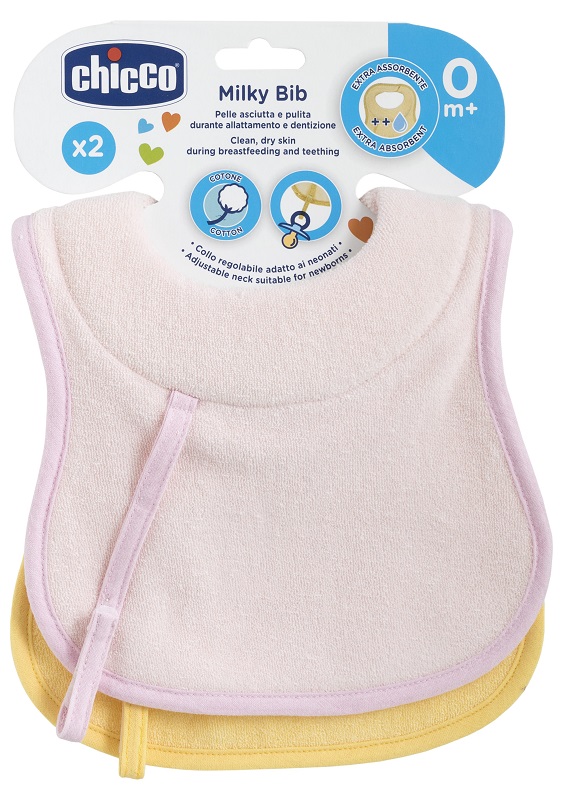 CHICCO BAVAGLINE 0M+ 2PZ ROSA - Farmacia Murachelli Di Putelli dr. Giovanni