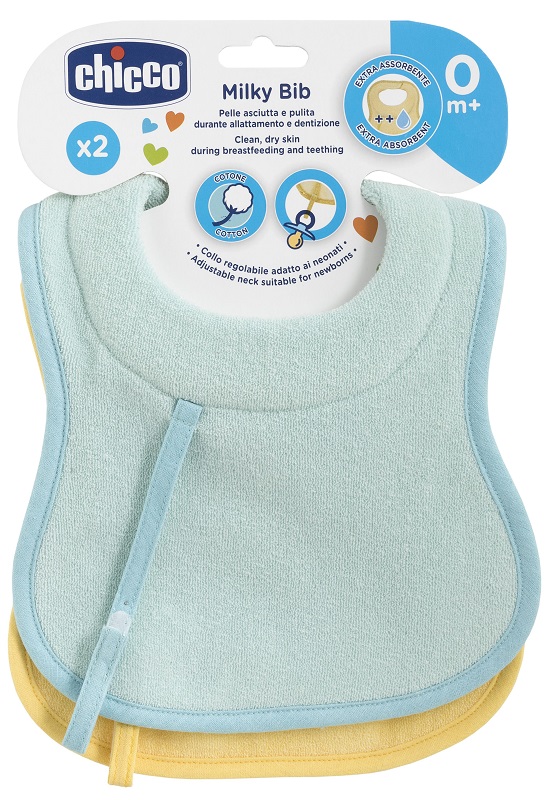 CHICCO BAVAGLINE 0M+ 2PZ AZZURRO - Farmacia Murachelli Di Putelli dr. Giovanni