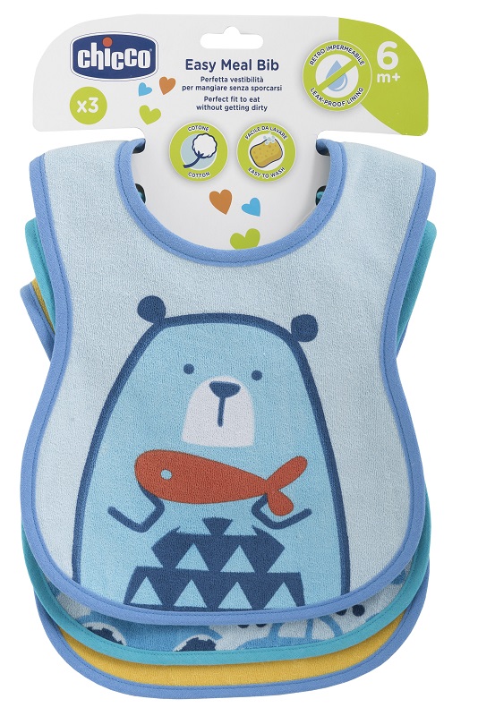 CHICCO BAVAGLINO PAPPA 6M 3 PEZZI BOY - Farmacia Murachelli Di Putelli dr. Giovanni